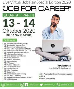 Jakarta Live Virtual Job Fair JOB FOR CAREER 2020 Part II